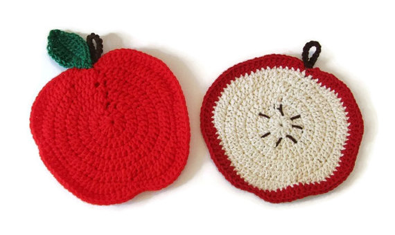Crocheted Apple Potholder
