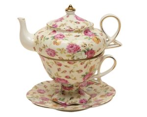 Stacked Teapots are beautiful sets designed for tea for one. Beautiful teapots set atop lovely tea cups