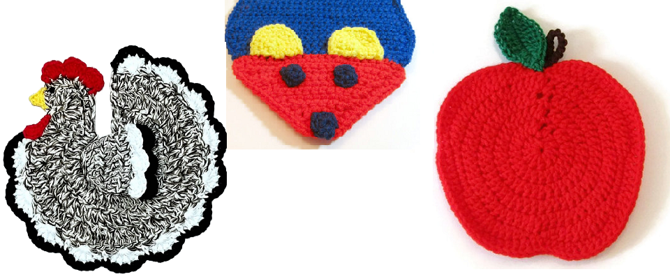crocheted potholders